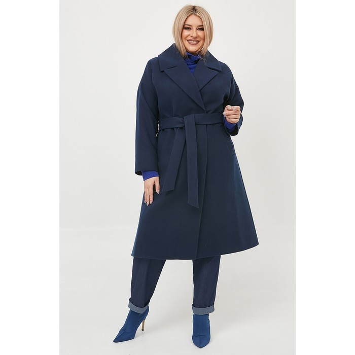 Пальто женское, размер 56, цвет синий