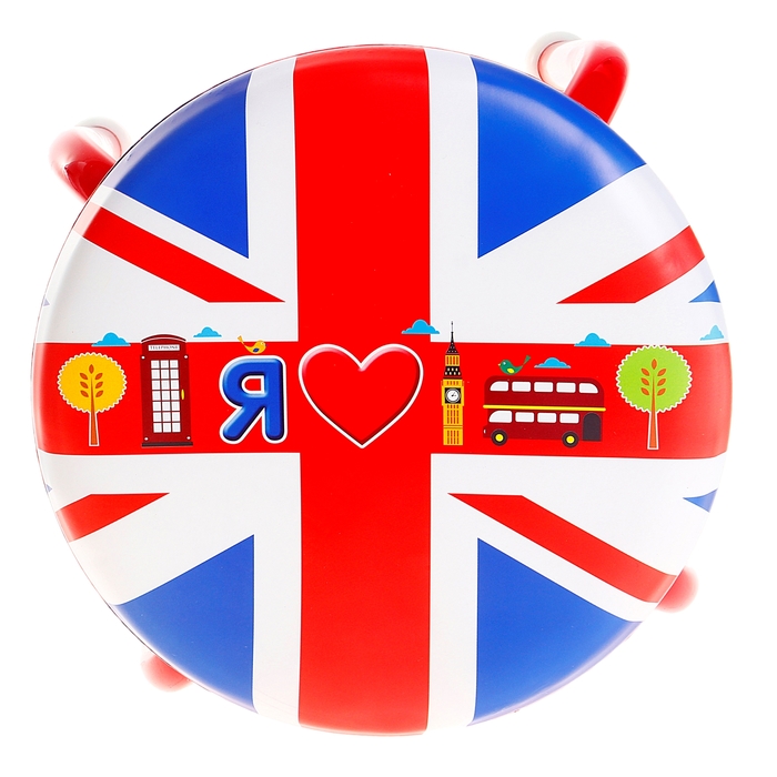 Табурет детский с пищалкой «Я люблю Лондон», мягкое сиденье 27х27 см, высота до сиденья 23 см