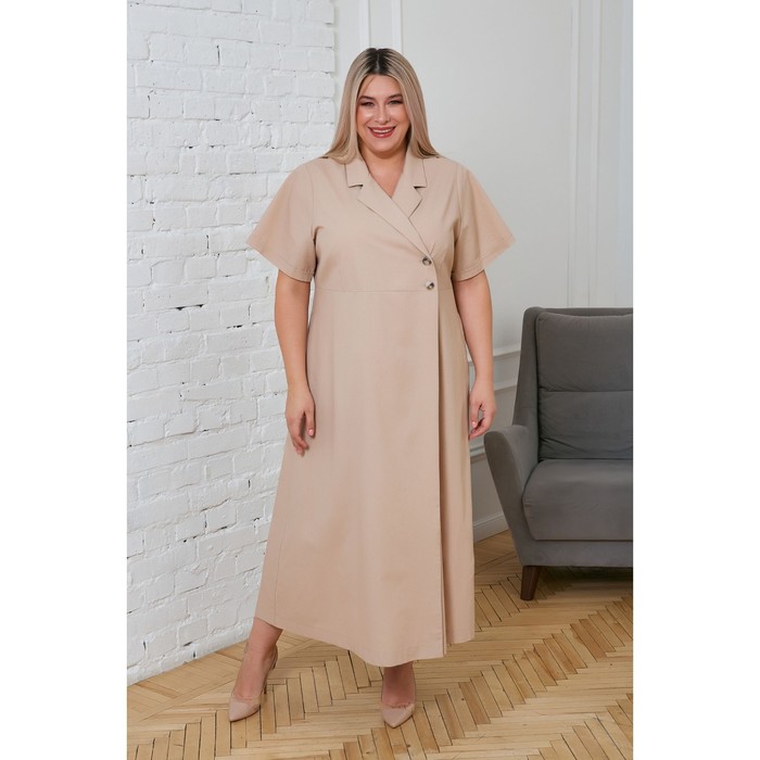 фото Платье женское, размер 56, цвет бежевый luxury plus