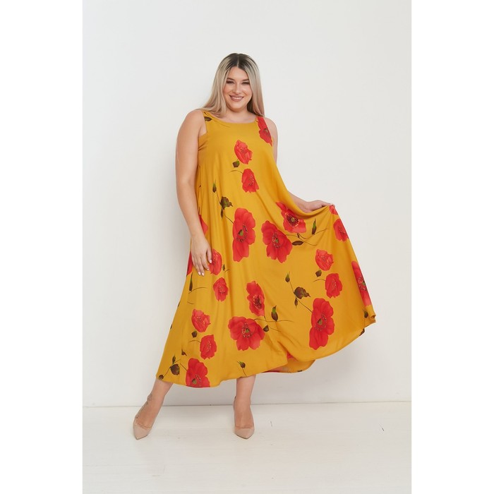 фото Платье женское, размер 56, цвет оранжевый luxury plus