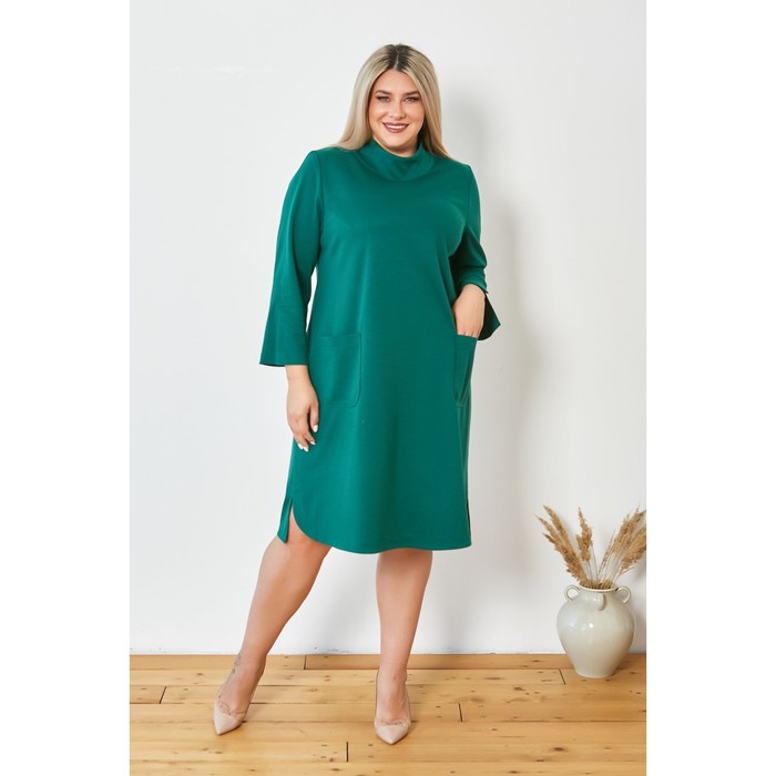 Платье женское, размер 66, цвет зелёный пальто женское размер 66 цвет зелёный