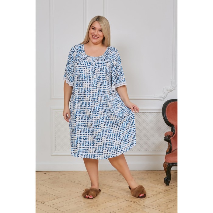 Платье женское, размер 72, цвет голубой