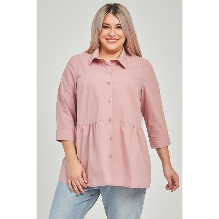 Рубашка женская, размер 58, цвет розовый