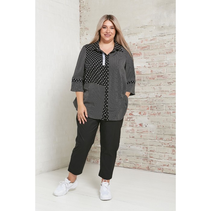фото Рубашка женская, размер 70, цвет чёрный luxury plus