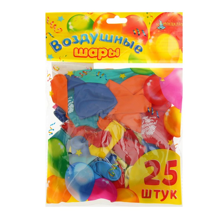 Шар воздушный "С Юбилеем", цветы, 10", набор 25 шт., МИКС