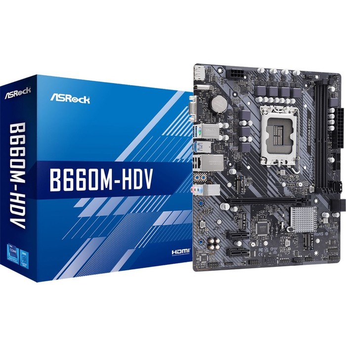 фото Материнская плата asrock b660m-hdv, lga1700, b660, 2хddr4, vga, hdmi, dp, matx