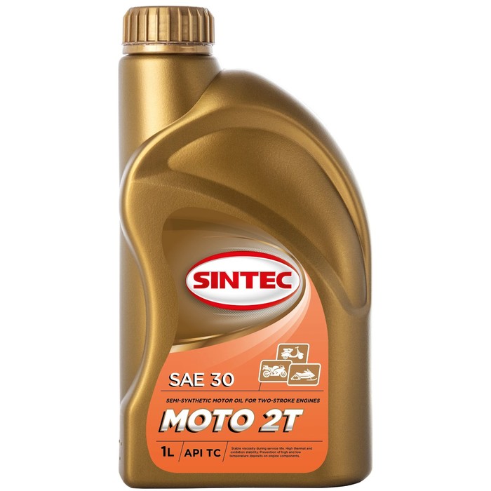 Масло моторное Sintec Мото 2T, красное, полусинтетическое, 1 л масло полусинтетическое 2t luxe super 1 л