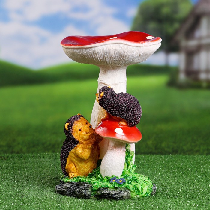 Садовая фигура Мухомор с ежами 30х19х19см фигура садовая гриб подосиновик с ежами высота 35 см