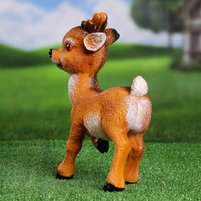 

Фигура для участка "Оленёнок с рожками" из полистоуна Хорошие сувениры, 29 см, средняя