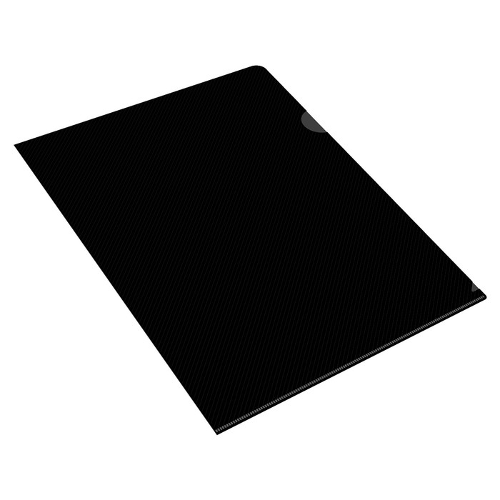 Папка уголок А4 180мкм, Calligrata DeLuxe, черный, непрозрачный, с тиснением