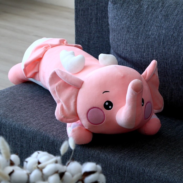 Мягкая игрушка-подушка «Слоник», 80 см, цвет розовый вязаный розовый слоник 8 см игрушка ручной работы