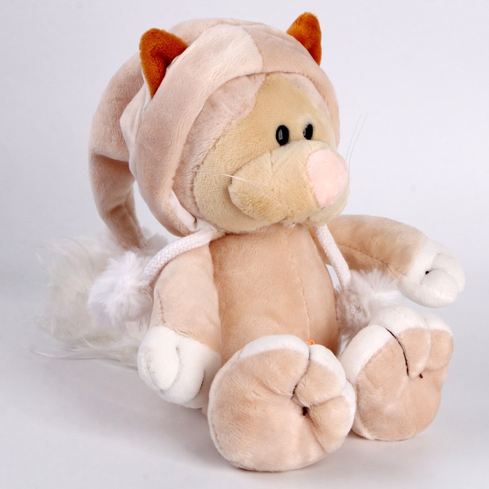 Мягкая игрушка «Котик» в костюме, 25 см, цвет персиковый мягкая игрушка кот в костюме акулы 25 см