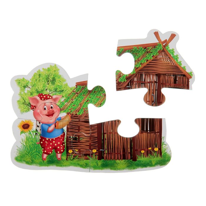 Мягкие пазлы "Три поросёнка", 4 элемента