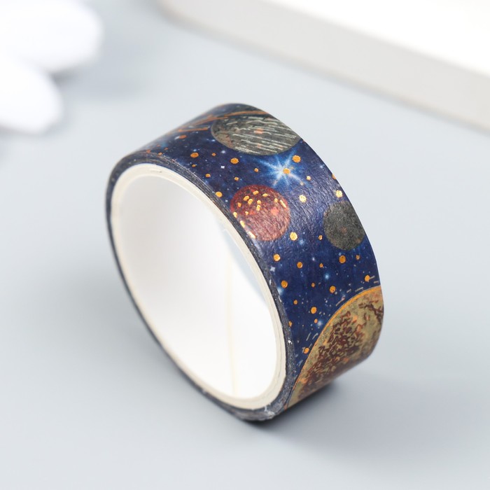 Клейкая лента бумага "Космос 2" набор 2 шт ширина 1,5 см намотка 2,5 м 9468670