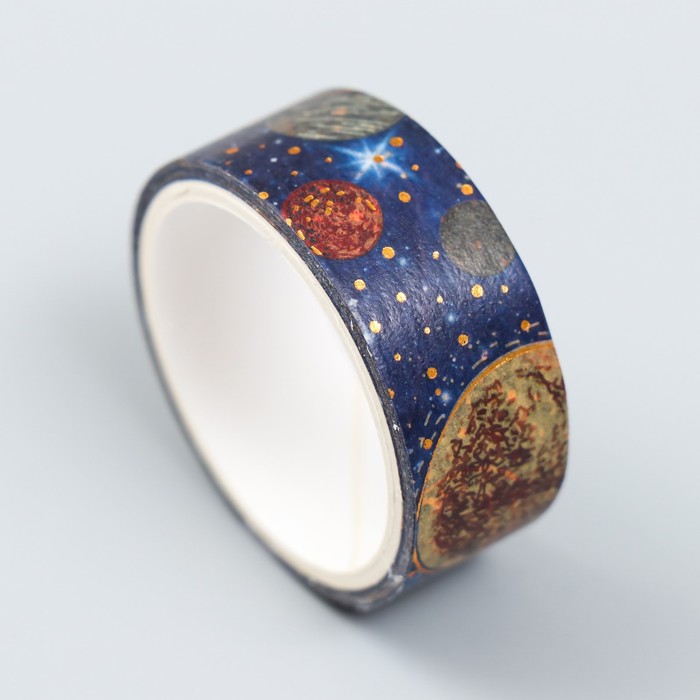 Клейкая лента бумага "Космос 2" набор 2 шт ширина 1,5 см намотка 2,5 м 9468670