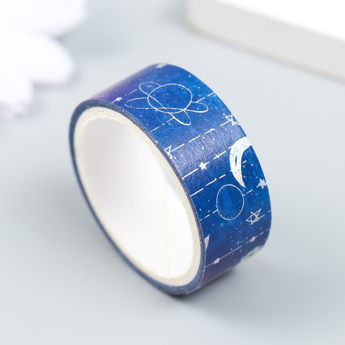 Клейкая лента бумага "Космос 3" набор 2 шт ширина 1,5 см намотка 2,5 м 9468671