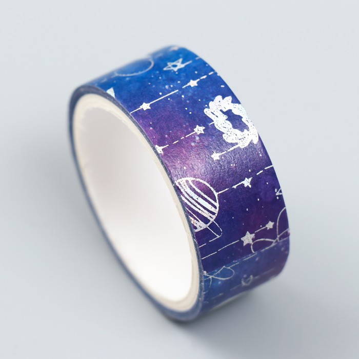 Клейкая лента бумага "Космос 3" набор 2 шт ширина 1,5 см намотка 2,5 м 9468671