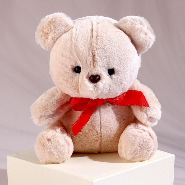 Мягкая игрушка «Медвежонок», с бантиком, 20 см, цвет бежевый мягкая игрушка медведь с бантиком в горох 26 см цвет бежевый
