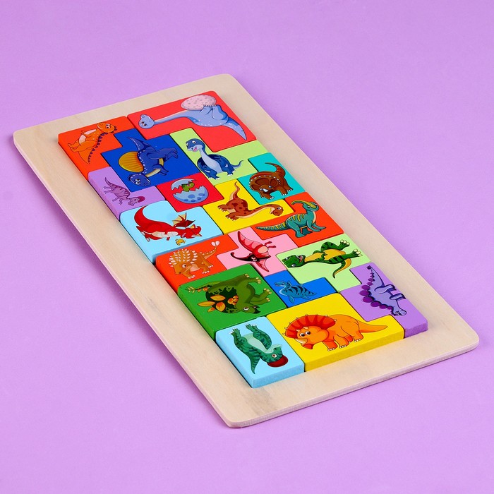 цена Пазл-тетрис «Динозавры» 30 × 15 × 1 см