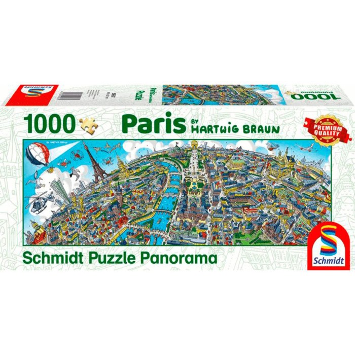 Пазл панорама «Хартвиг Браун. Панорама города - Париж», 1000 элементов пазл панорама хартвиг браун панорама города париж 1000 элементов