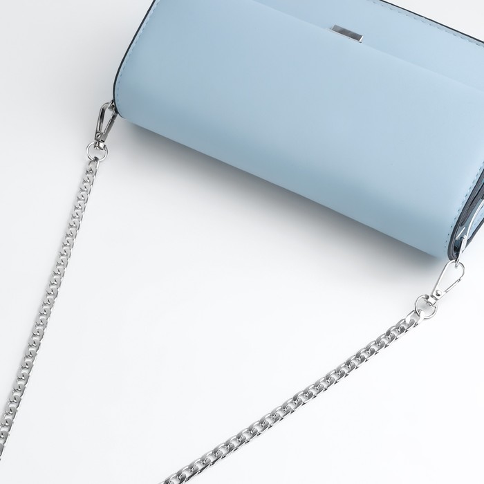 Цепочка для сумки, с карабинами, железная, 12,5 × 7,5 мм, 60 см, цвет серебряный