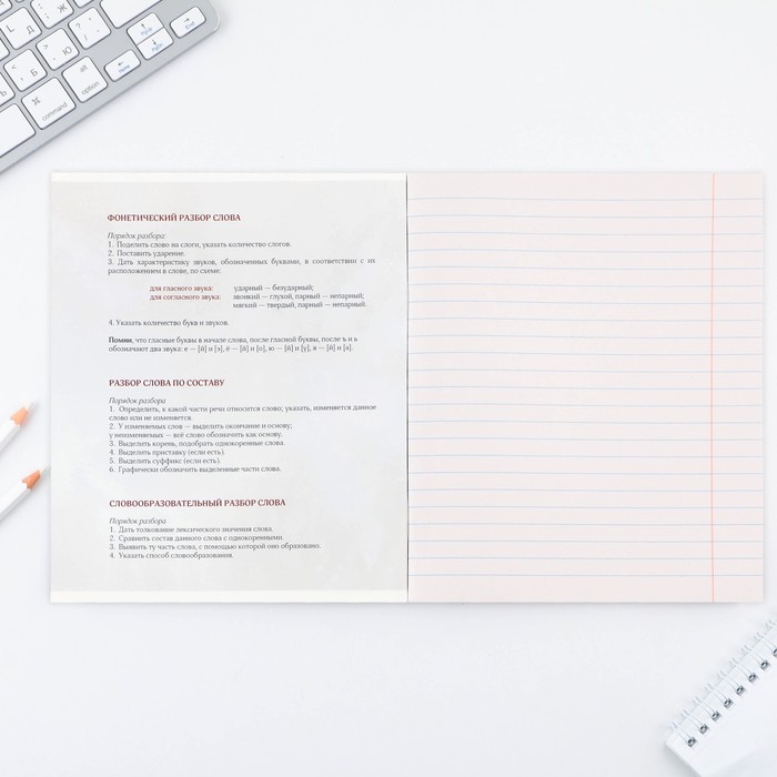 Предметная тетрадь, 48 листов КОСМОС, блок №2, со справ. мат. "Русский язык" 9463186