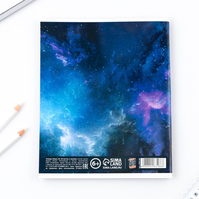 Предметная тетрадь, 48 листов КОСМОС, блок №2, со справ. мат. "Русский язык" 9463186