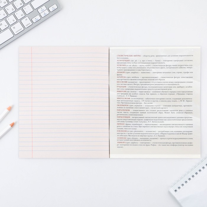 Предметная тетрадь, 48 листов КОСМОС, блок №2, со справ. мат. "Литература" 9463187