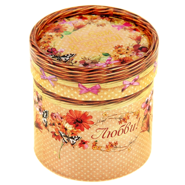 Мыльные лепестки в круглой коробке "Любви и тепла!"