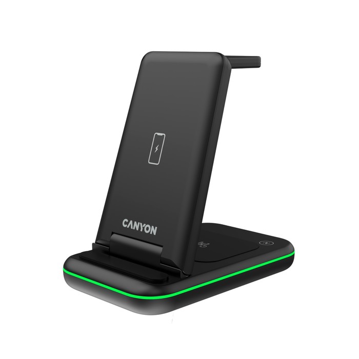 

Беспроводное зарядное устройство Canyon 3 в 1 WS-304 CNS-WCS304B, 15Вт, складное, ииндикатор