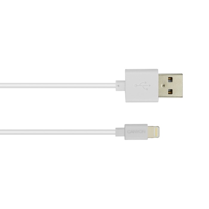 Кабель Canyon MFI-1, Lighting - USB, 2.4 А, чип MFI, сертифицирован Apple, 1 м, белый