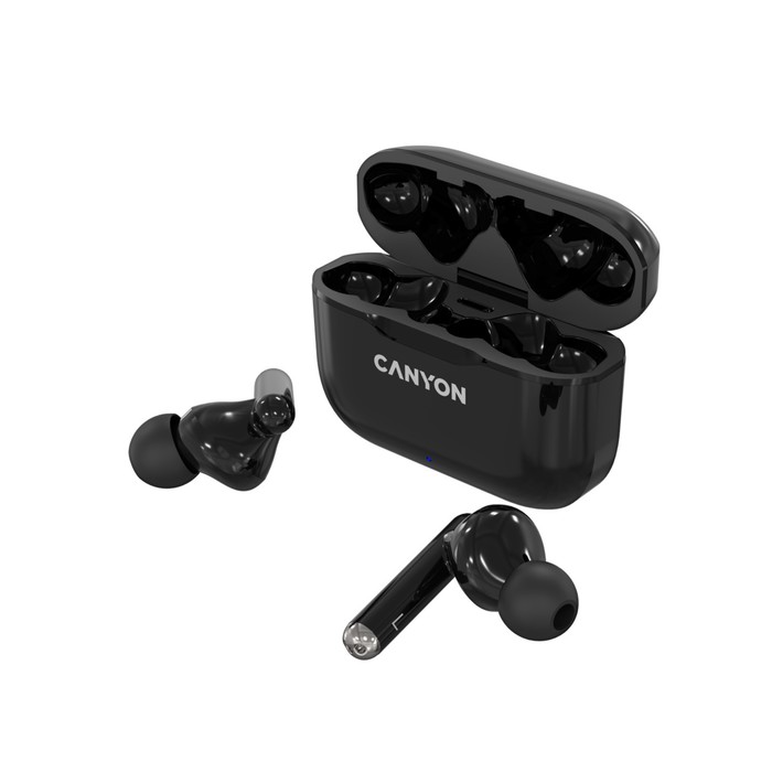 Наушники Canyon TWS-3, вакуумные, микрофон, 40/300 мАч, handsfree, IP33, черные