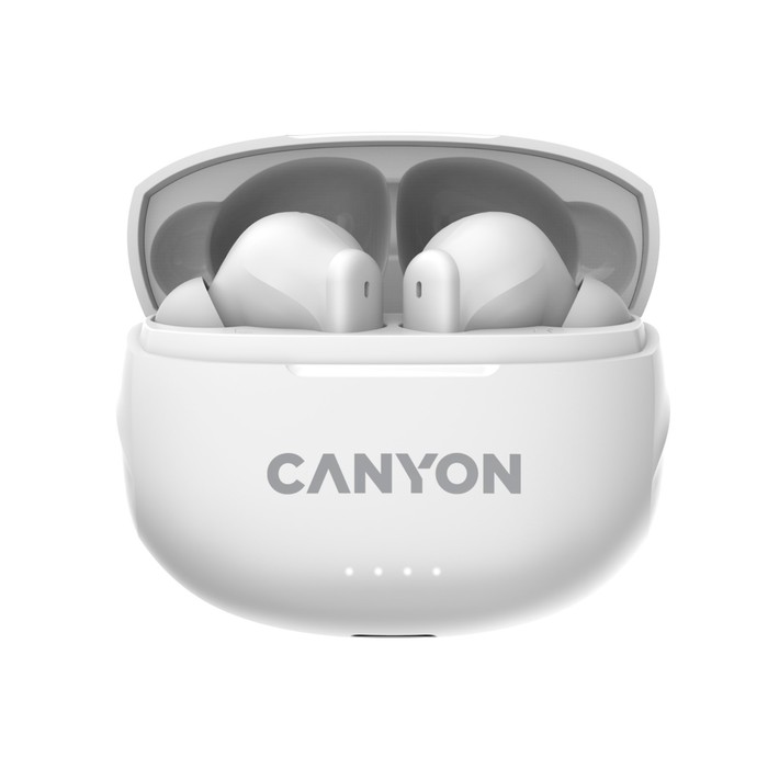 

Наушники Canyon TWS-8, вакуумные, микрофон, шумоподавление, BT 5.3, 40/470 мАч, IP33, белые