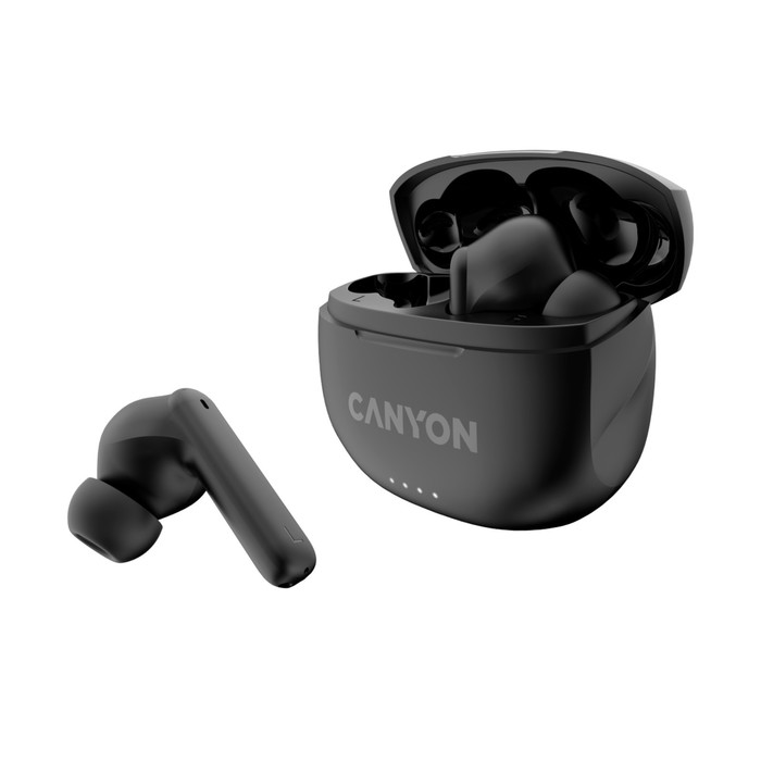 Наушники Canyon TWS-8, вакуумные, микрофон, шумоподавление, BT 5.3, 40/470 мАч, IP33, черные