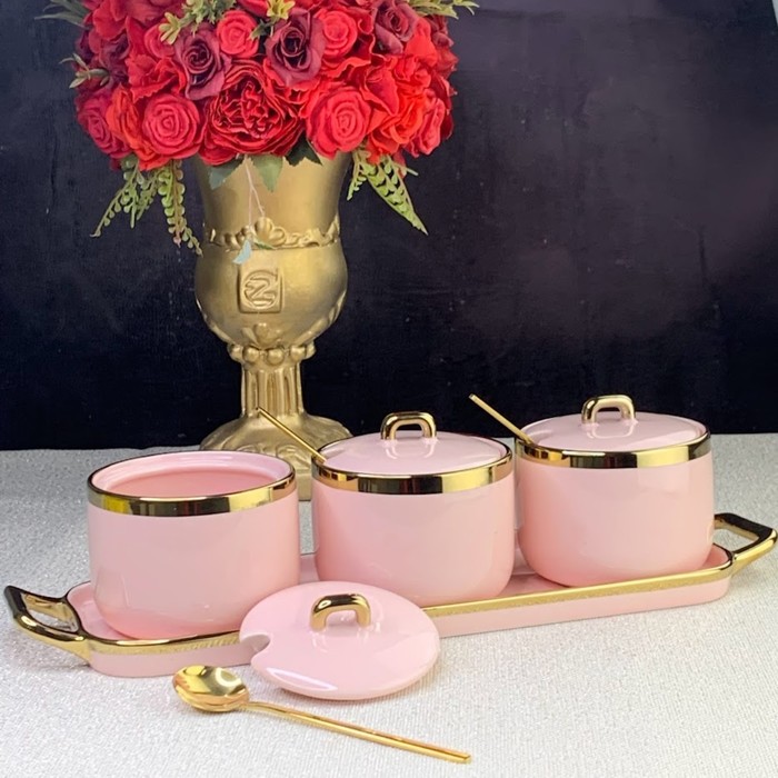Набор банок с ложками на подставке Lenardi, 3 предмета набор банок на керамической подставке рязанская фабрика жестяной упаковки акварель