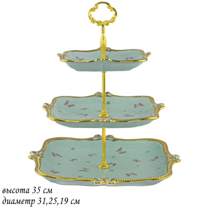 Этажерка трёхъярусная Lenardi «Бабочки» этажерка для обуви unistor vast трёхъярусная