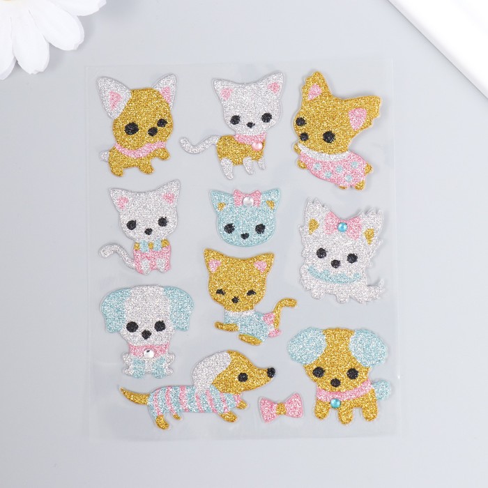 

Блестящие наклейки "Собаки и кошки", 9,5х15 см, GP09