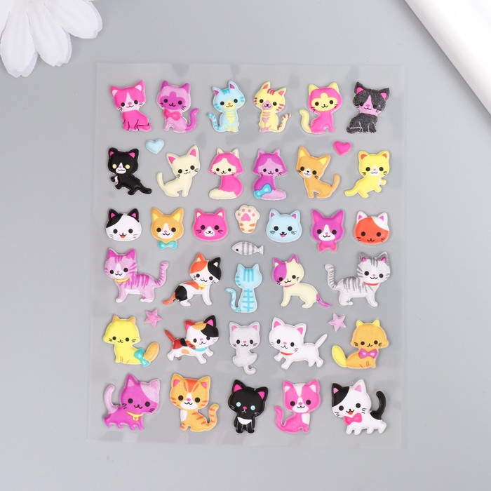 

Мягкие наклейки "Кошки", 9,5х15 см, MP019