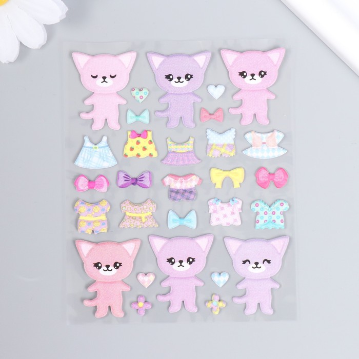 

Мягкие наклейки "Кошки одевайка", 9,5х15 см, MP060