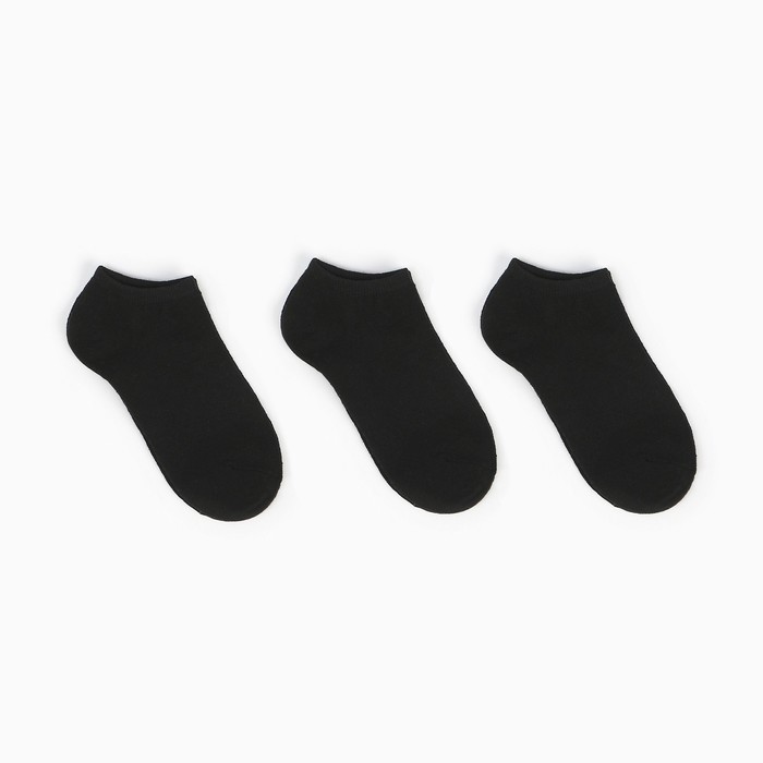 Набор носков детских (3 пары), цвет чёрный, размер 33-34
