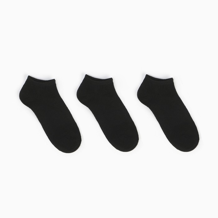Набор мужских носков (3 пары), цвет чёрный, размер 42-43