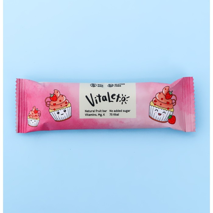 

Батончик фруктово-злаковый VitaLeto "Клубничный десерт", 30 г