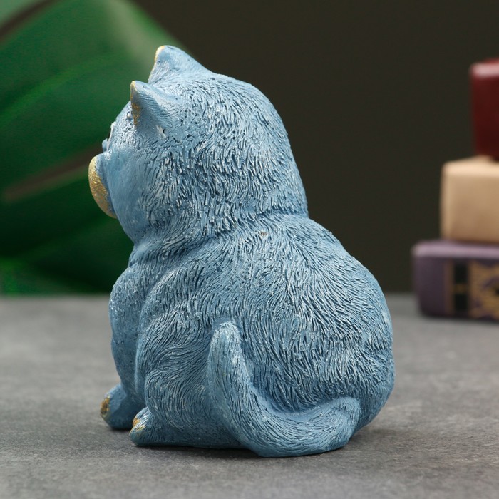 

Фигура "Кот сидит" голубой, 10х9х11см