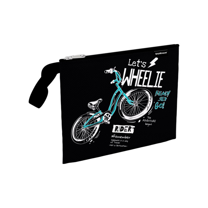 

Папка для тетрадей А5, 220 х 260 мм, молния сверху, текстильная, Erich Krause Bicycle Rider 57610