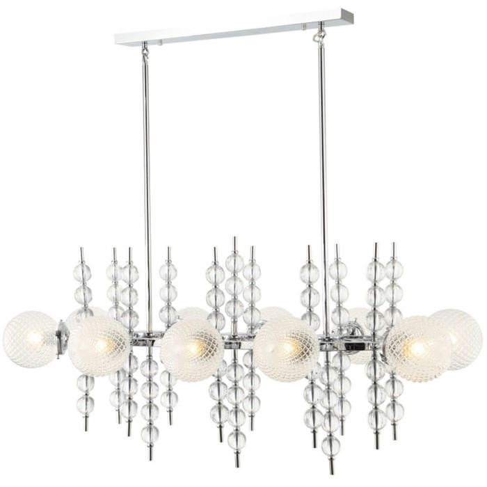 

Люстра на штанге Queenly 10xE27 40Вт, размер 117x63x75,5-109,5 см, цвет хром