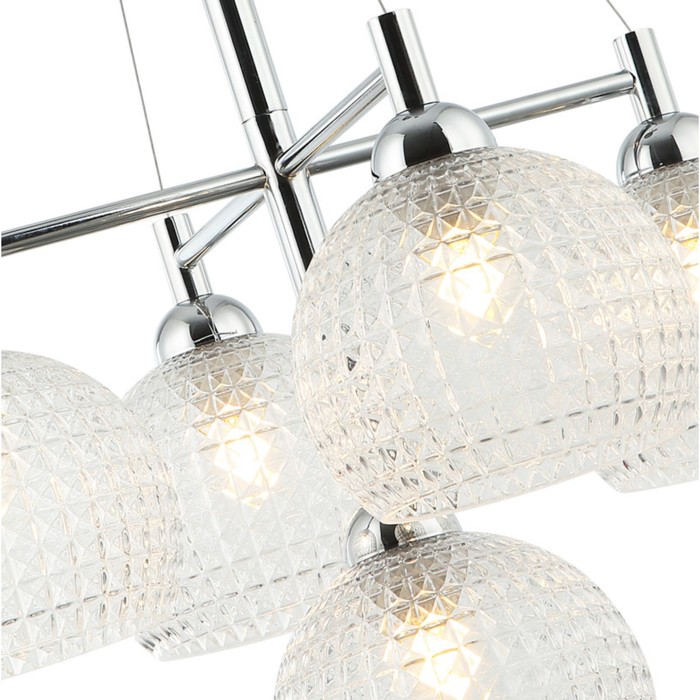 

Люстра подвесная Frency 5xE27 40Вт, размер 60x60x57,5-150 см, цвет хром