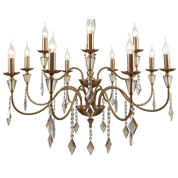 

Люстра подвесная Grace 12xE14 40Вт, размер 86x86x102-188 см, цвет бронза