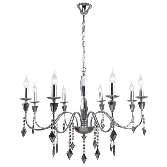 

Люстра подвесная Grace 8xE14 40Вт, размер 86x86x88-174 см, цвет хром