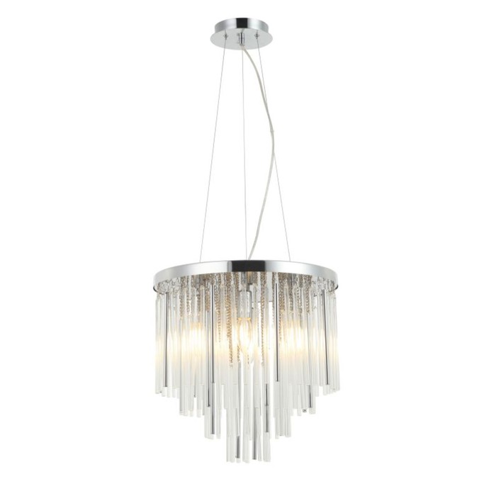 

Люстра подвесная Style rain 6xE14 40Вт, размер 40x40x53-150 см, цвет хром