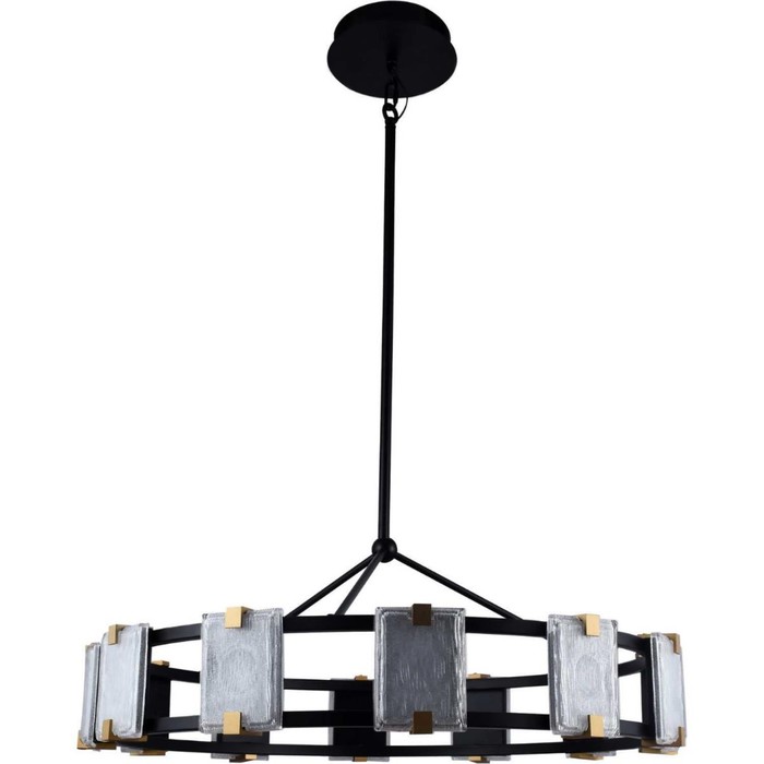 

Люстра подвесная светодиодная Crown 12xLED 53Вт, размер 85x85x86-110 см, цвет чёрный, золото